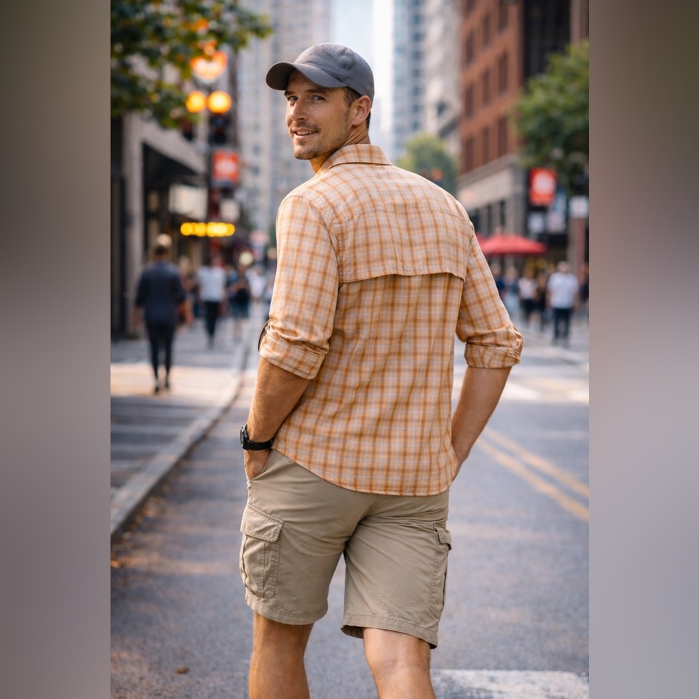 REI Co-op Plaid Hiking Fishing Shirt Small Long Sleeve Ventilated Outdoor Travel